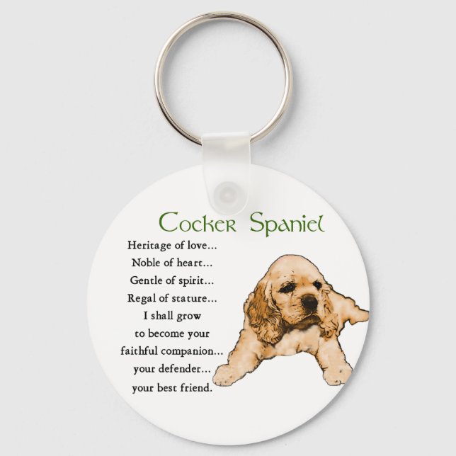Cocker Spain Älskare Gifts Nyckelring (Framsida)