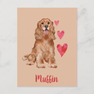Cocker Spain Anpassade Pet Namn Vykort