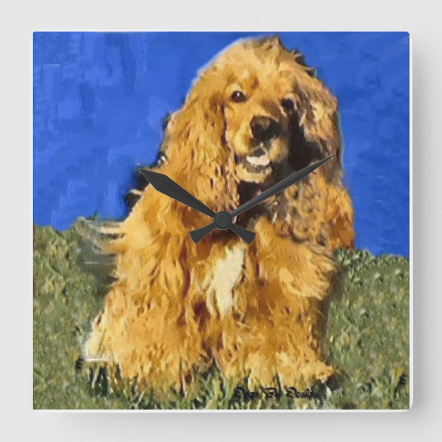 Cocker Spain Art Fyrkantig Klocka (Framsida)