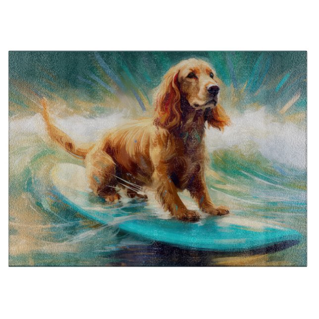Cocker Spain Beach Surfing Painting (Framsidan)