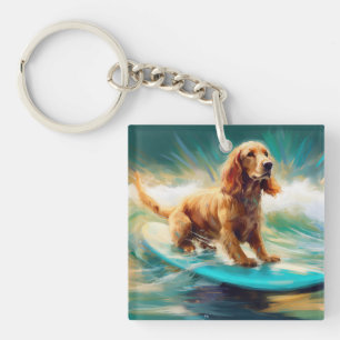 Cocker Spain Beach Surfing Painting