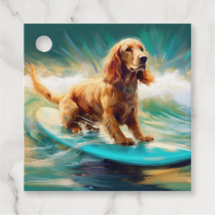 Cocker Spain Beach Surfing Painting Gåvor Etiketter