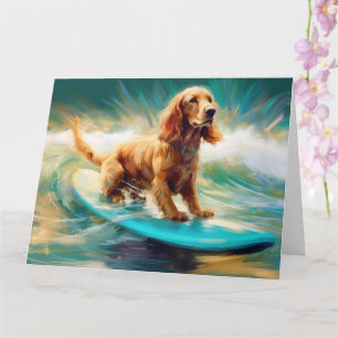 Cocker Spain Beach Surfing Painting Kort