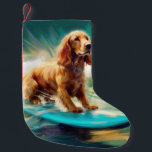 Cocker Spain Beach Surfing Painting Liten Julstrumpa<br><div class="desc">Lägg dig i den lekande världen i hund äventyr med den här fängslande målningen. En andlig hund tar sig till vågar och kör skickligt surfan på en strand som kysstes av sol. Den sjudande konsten fångar på ett vackert sätt kärnan i den upphetsning som finns vid sidan av när hund...</div>