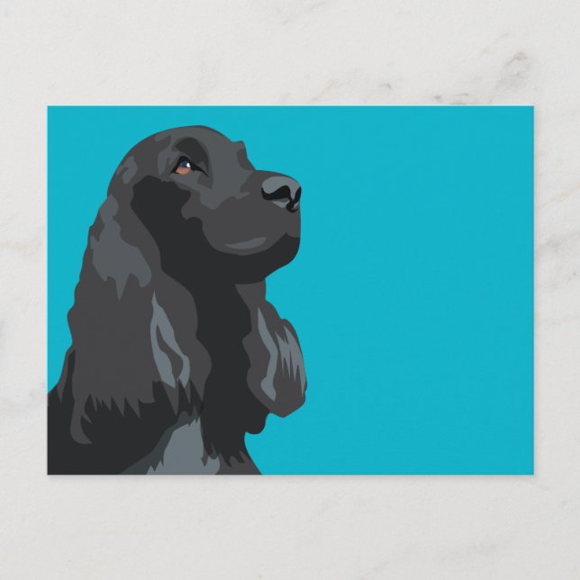 Cocker Spain - Black - Basic Breed Templates Vykort (Framsida)