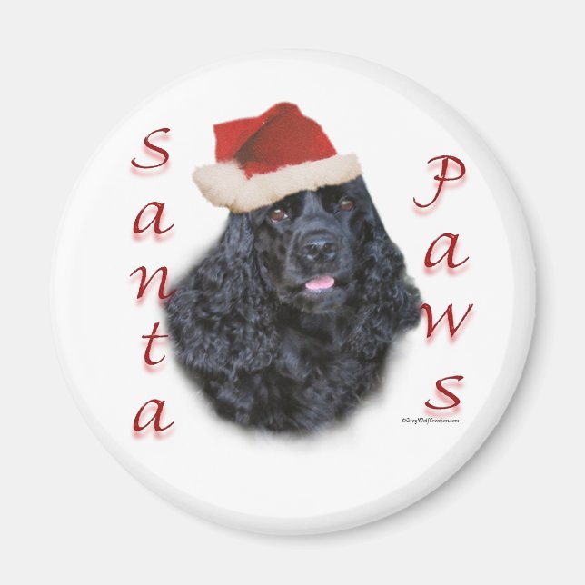 Cocker Spain (blk) Santa Tassar Magnet (Framsidan)