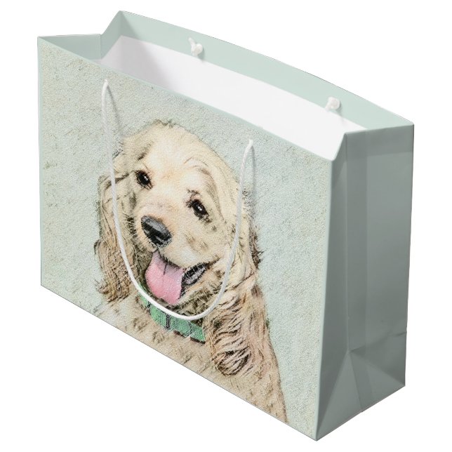 Cocker Spain Buff Painting - Original Hund Art (Baksidan Vinklad)