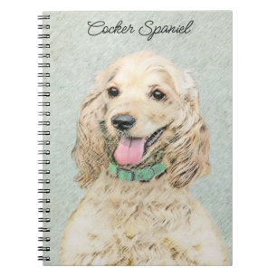 Cocker Spain Buff Painting - Original Hund Art Anteckningsbok