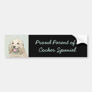 Cocker Spain Buff Painting - Original Hund Art Bildekal