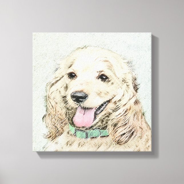 Cocker Spain Buff Painting - Original Hund Art Canvastryck (Framsida)