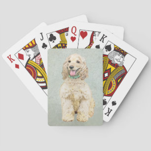 Cocker Spain Buff Painting - Original Hund Art Casinokort