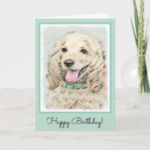 Cocker Spain Buff Painting - Original Hund Art Kort