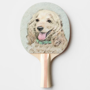 Cocker Spain Buff Painting - Original Hund Art Pingisracket