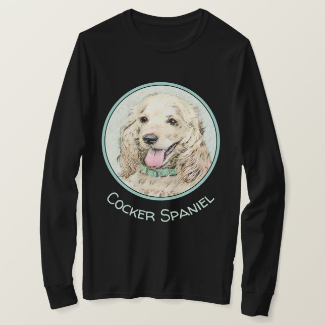 Cocker Spain Buff Painting - Original Hund Art T Shirt (Design framsida)