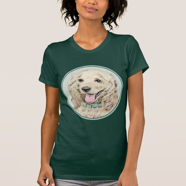 Cocker Spain Buff Painting - Original Hund Art T Shirt (Framsida)