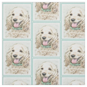 Cocker Spain Buff Painting - Original Hund Art Tyg