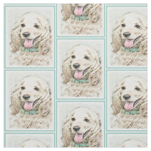 Cocker Spain Buff Painting - Original Hund Art Tyg (Provkarta)