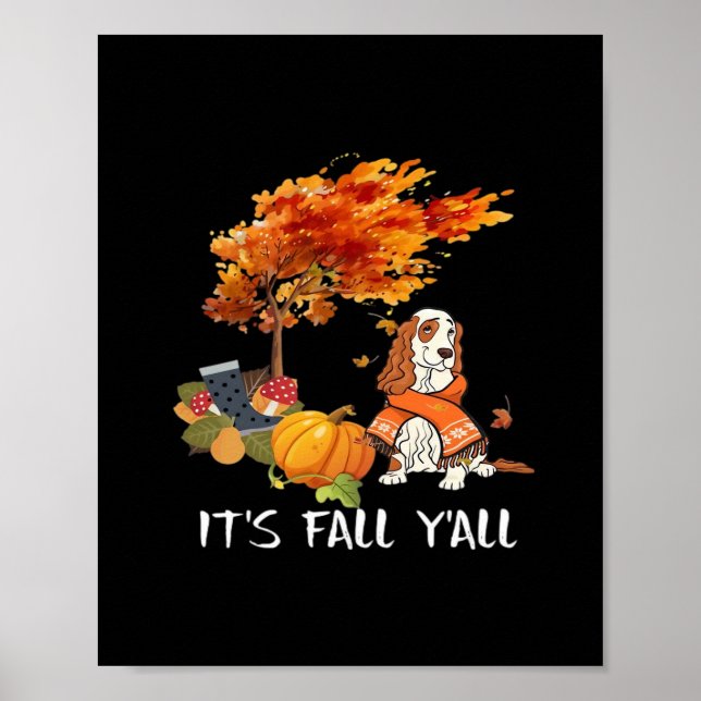 Cocker Spain Costume Autumn Det är Fall Y'all Poster (Framsidan)