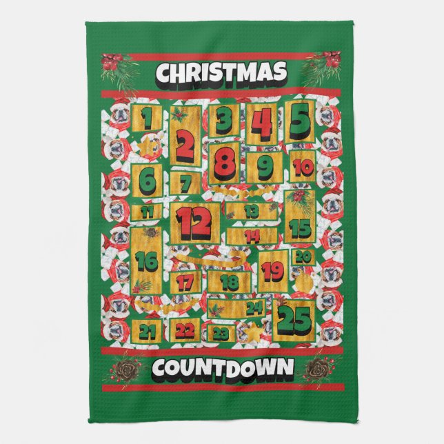 Cocker Spain Coundown jul Advent Calendar Kökshandduk (Vertikal)