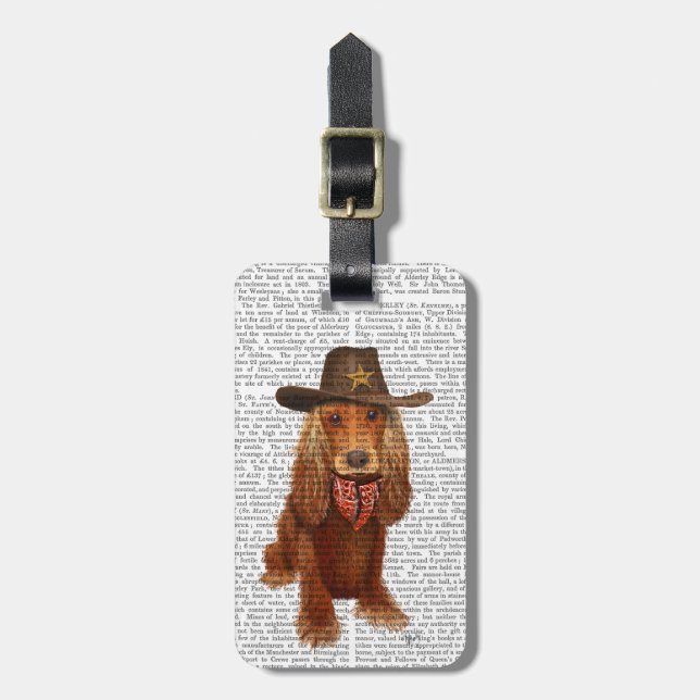 Cocker Spain Cowboy 2 Bagagebricka (Vertikal Framsida)