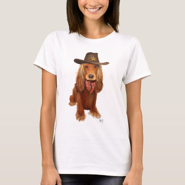 Cocker Spain Cowboy 2 Tee Shirt (Framsida)
