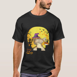 Cocker Spain Dabbing Witch Pumpkin Rolig hund Hal T Shirt