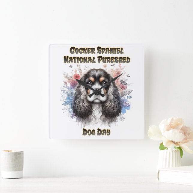 Cocker Spain Day Firande Fyrkantig Klocka (Hem)