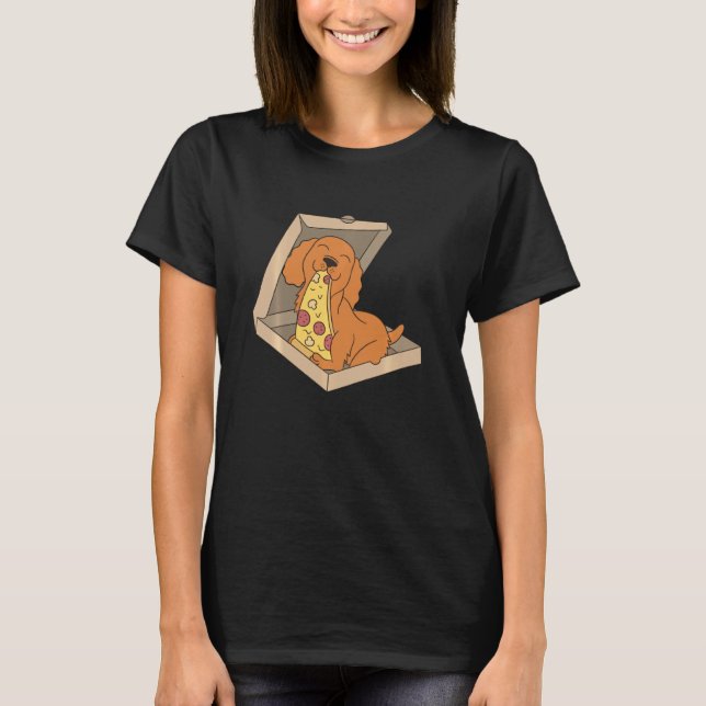 Cocker Spain Eating Pizza Hund 1 T Shirt (Framsida)
