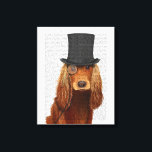 Cocker Spain, Formal Hound and Hat Canvastryck<br><div class="desc">Cocker Spain,  Formal Hound and Hat by FabFunky. Har ett pekdon med roligt och monokle. | 191415D</div>