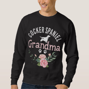 Cocker Spain Grandma Cute Hund älskare jul Lång Ärmad Tröja