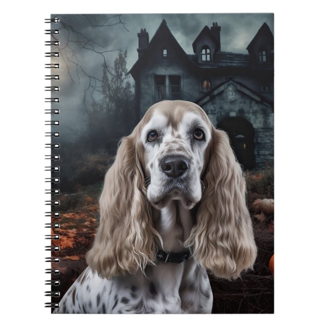 Cocker Spain Halloween Scary Anteckningsbok (Framsidan)