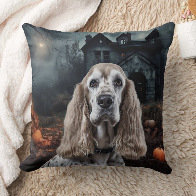 Cocker Spain Halloween Scary Kudde (Filt)