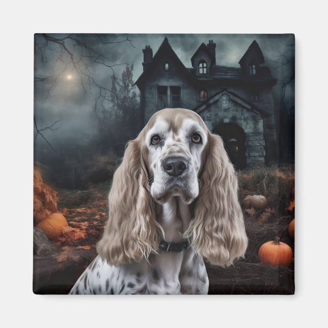 Cocker Spain Halloween Scary Magnet (Framsidan)