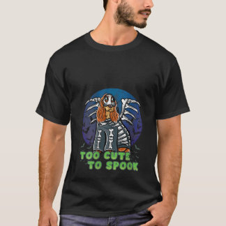 Cocker Spain Happy halloween Costume Skeleton V T Shirt