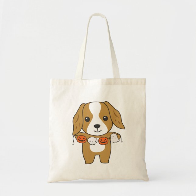 Cocker Spain Happy halloween Hund Costume Tote Ba Tygkasse (Framsidan)