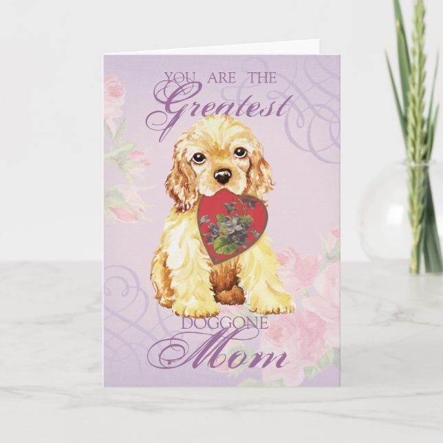 Cocker Spain Heart Mamma Kort (Framsida)