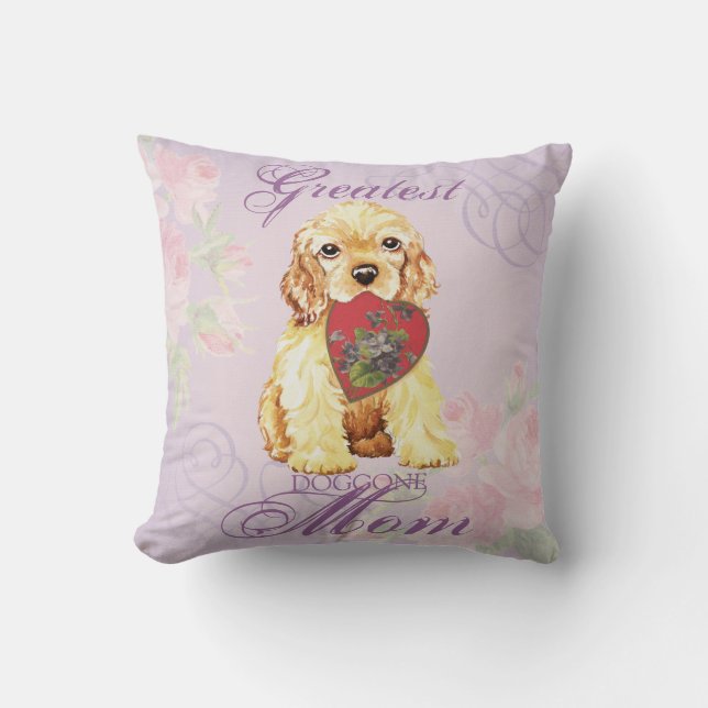 Cocker Spain Heart Mamma Kudde (Framsida)