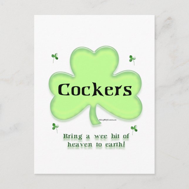 Cocker Spain Heaven, St. Patrick's day Cocker Vykort (Framsida)