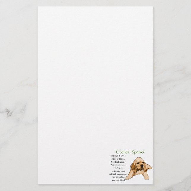 Cocker Spain Heritage of Kärlek Brevpapper (Framsida)