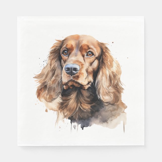 Cocker Spain, Hund Art, Cocker Spain Gift, Pet Pappersservett (Framsidan)