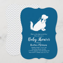 Cocker Spain Hund Baby Shower Boy Blue Inbjudningar