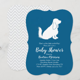 Cocker Spain Hund Baby Shower Boy Blue Inbjudningar