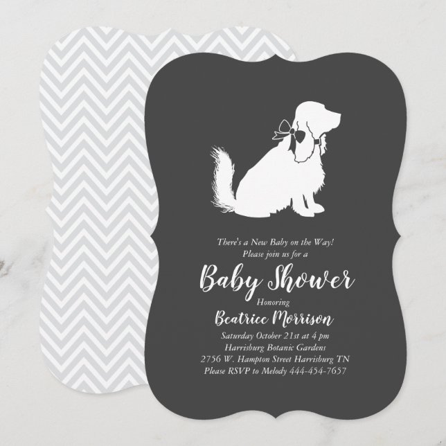 Cocker Spain Hund Baby Shower Gender Neutral Inbjudningar (Fram/baksida)