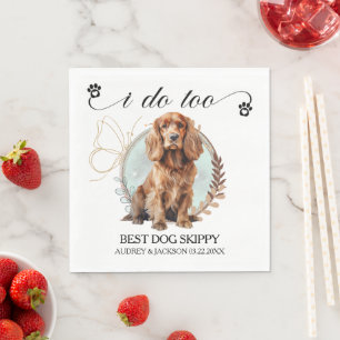 Cocker Spain Hund Bröllop Napkins with Hundar Phot Pappersservett