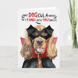 Cocker Spain Hund Funny Count DOGcula Halloween Helgkort