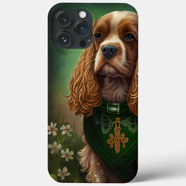 Cocker Spain Hund i St. Patrick Dress (Baksida)