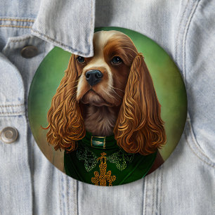 Cocker Spain Hund i St. Patrick Dress Knapp