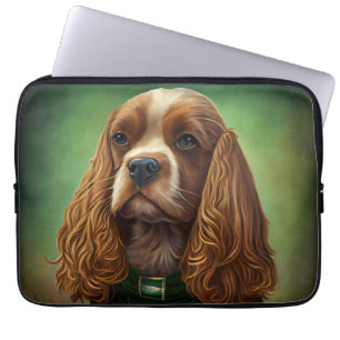 Cocker Spain Hund i St. Patrick Dress Laptop Fodral