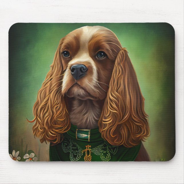 Cocker Spain Hund i St. Patrick Dress Musmatta (Framsidan)