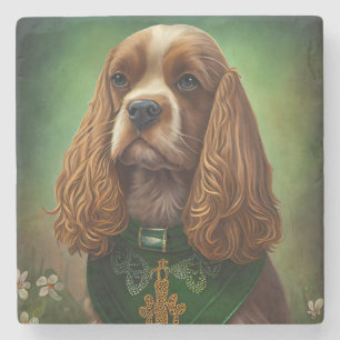 Cocker Spain Hund i St. Patrick Dress Stenunderlägg